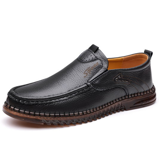 Blake- Men's Slip-On Genuine Leather Loafers: Breathable Cloud Cushion Sole