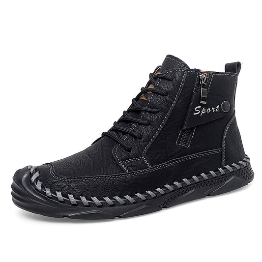 Carter- Men’s Leather Motorcycle Chukka Boots