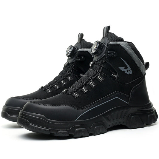 Brock- Men's Steel Toe Hand Stitched Leather Boots Motorcycle Work Hiking Boots