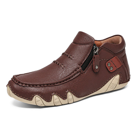 Alexander- Men’s Retro Handmade Leather Driving Boots Built for Comfort